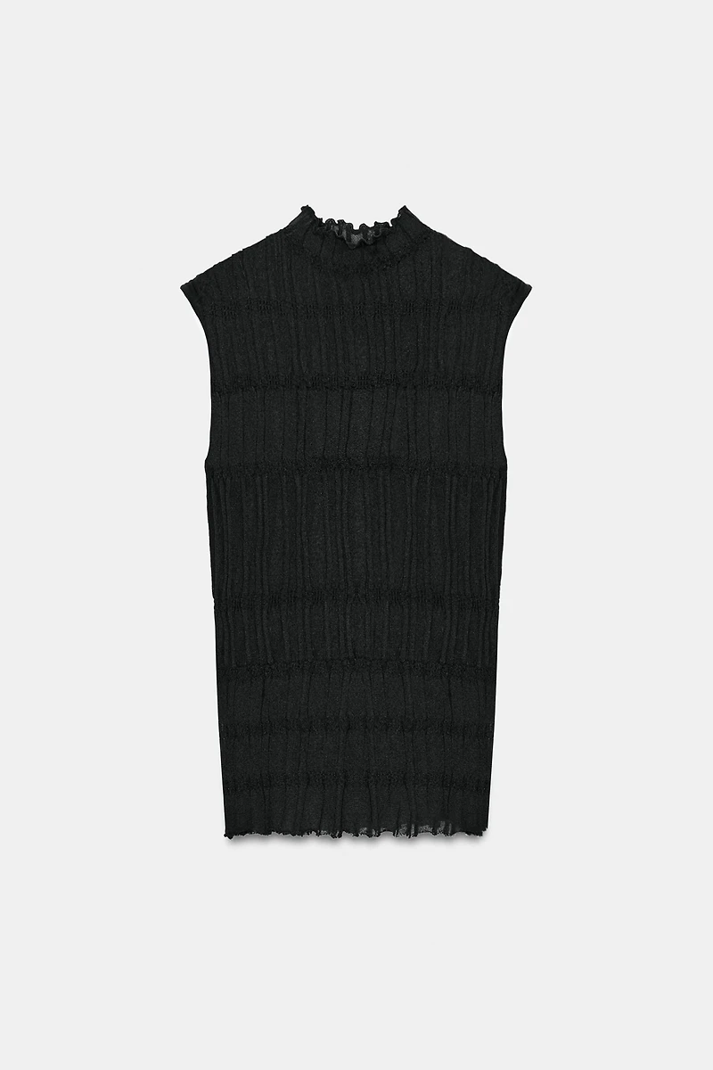 GATHERED KNIT TOP