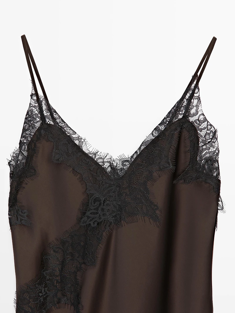 Camisole dress with lace detail