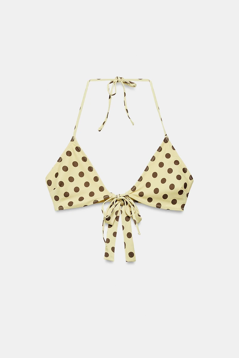 POLKA DOT PRINT BIKINI TOP