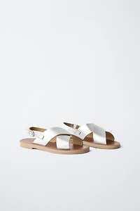 METALLIC LEATHER SANDALS