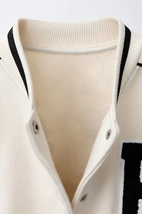 BLOUSON BOMBER MOLLETON INSCRIPTION BRODÉE