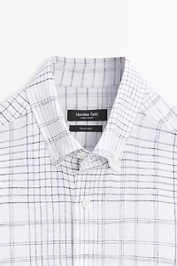 Chemise regular fit à carreaux 100 % lin