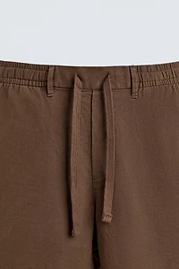 COTTON-LINEN RELAXED FIT SHORTS