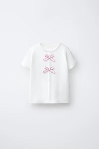 T-SHIRT CÔTELÉ À NŒUDS