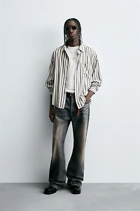 STRIPED COTTON-VISCOSE SHIRT