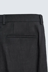 TEXTURED 100% WOOL SUIT PANTS