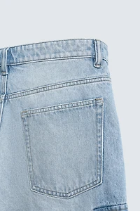 CARGO DENIM SHORTS