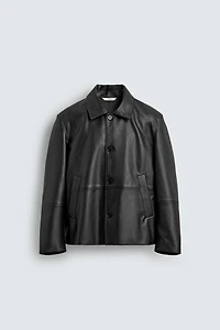 FAUX LEATHER REGULAR FIT OVERSHIRT
