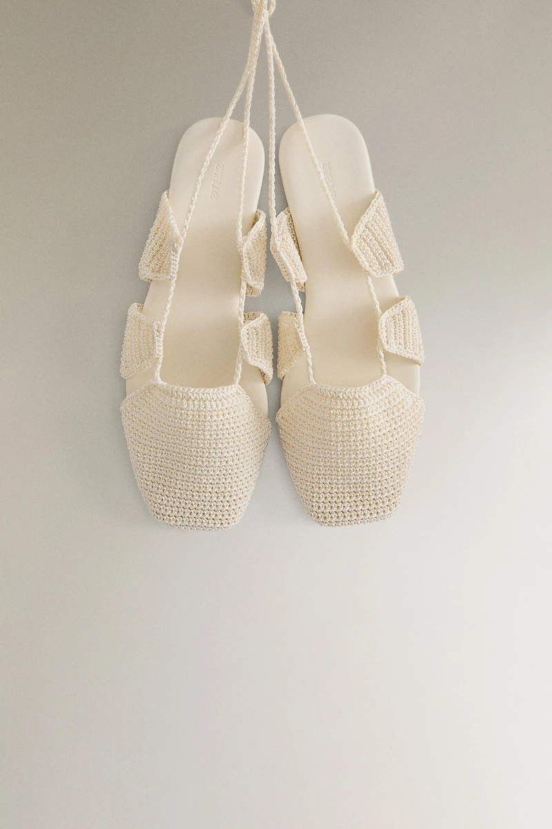 CROCHET SANDALS WITH ANKLE STRAPS