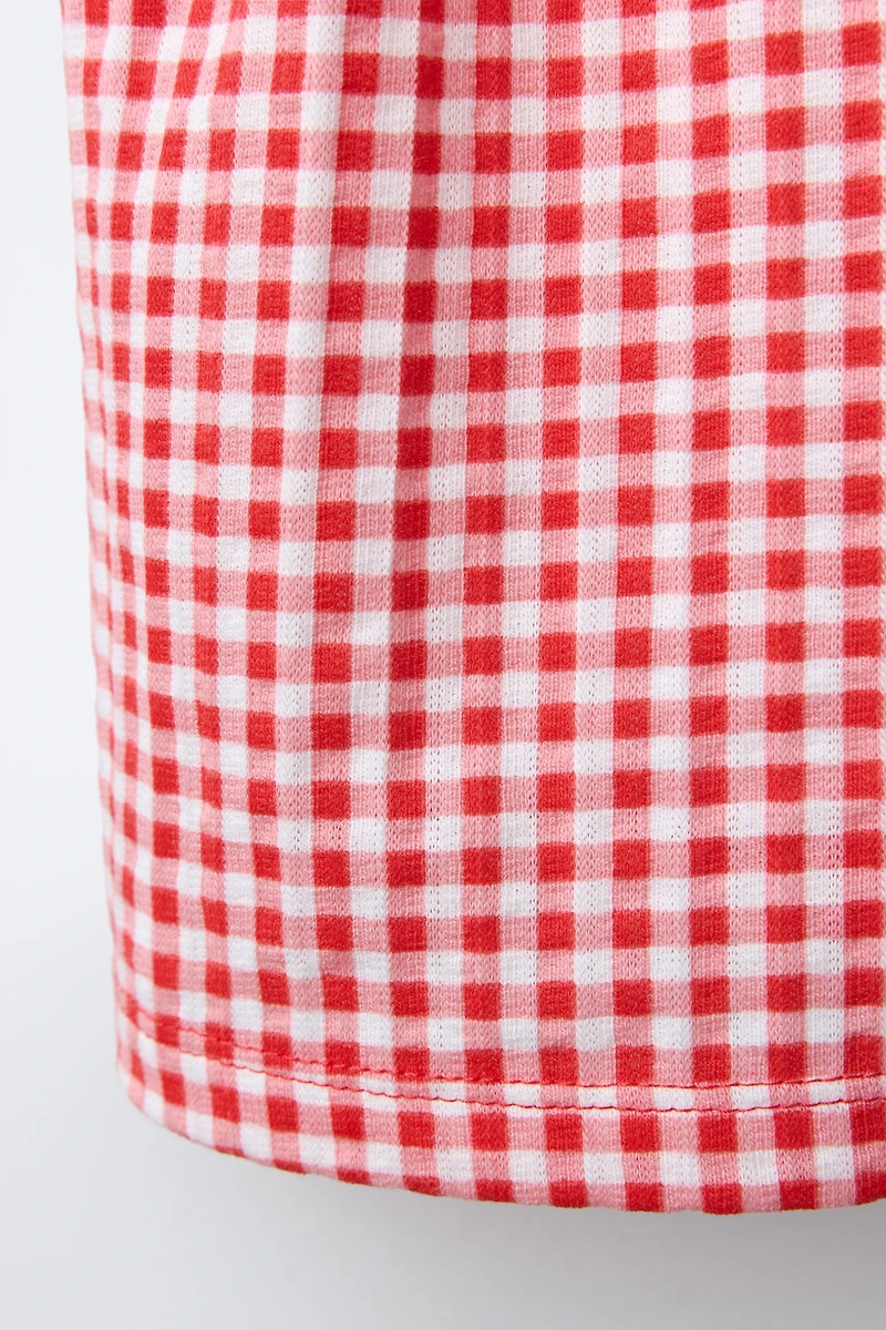 ROBE À CARREAUX VICHY ET CROCHET