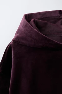 HOODIE AND WIDE LEG VELOUR PANTS SET