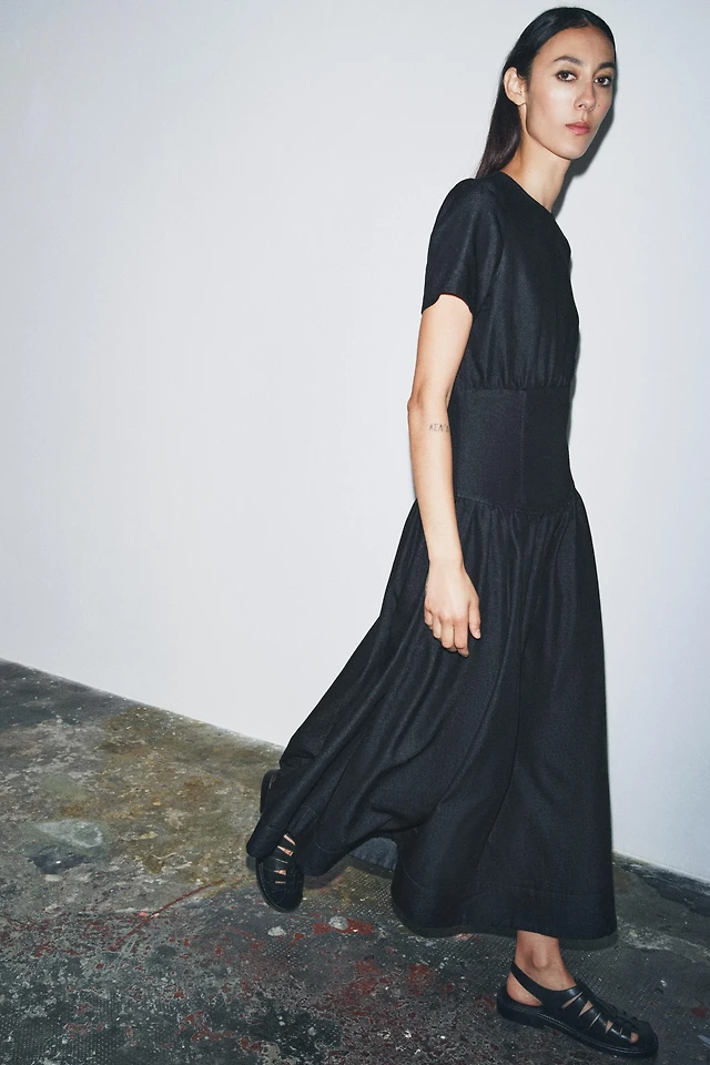 knee length dresses for ladies Xenia Classic Denim Midi Dress