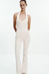 INTERLOCK FLARE JUMPSUIT