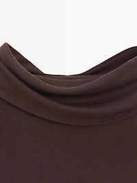 Knit wool blend off-the-shoulder sweater