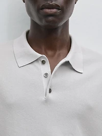 100% cotton textured knit polo shirt