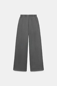 WASHED EFFECT WIDE LEG PANTS