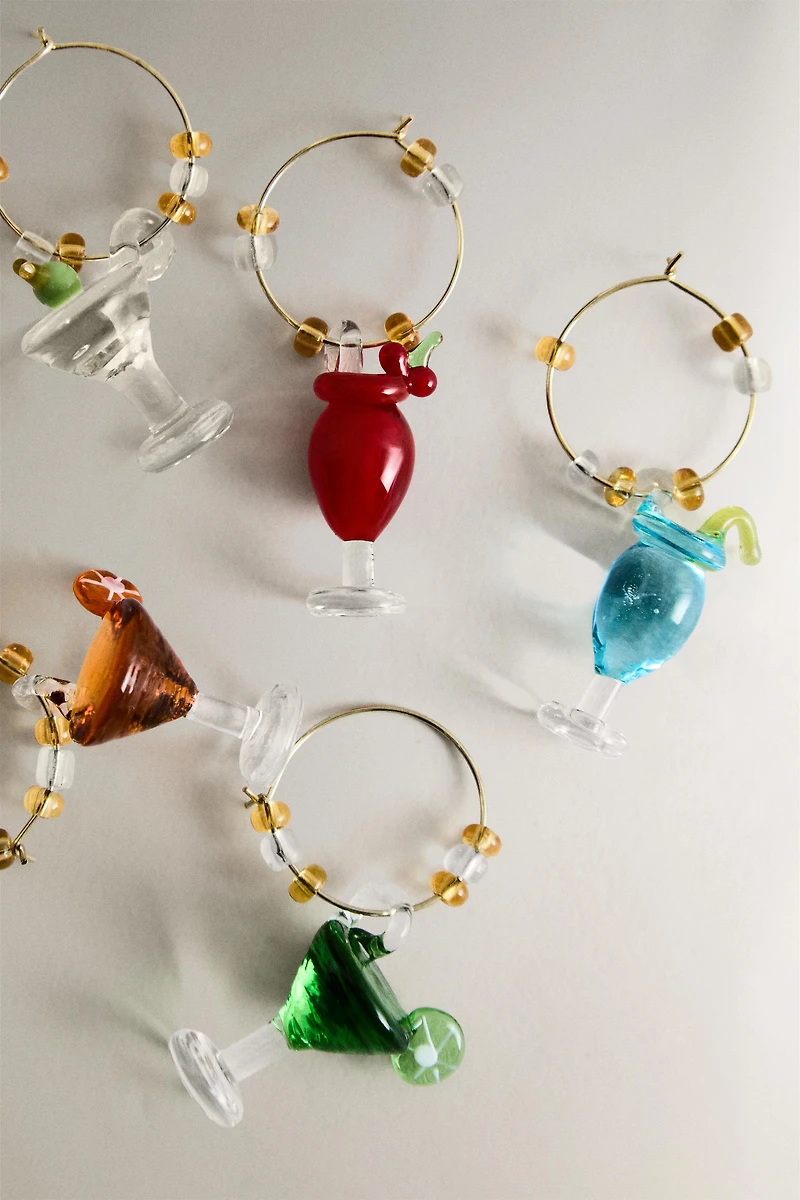 SET OF COCKTAIL GLASS CHARMS (SET OF 6)
