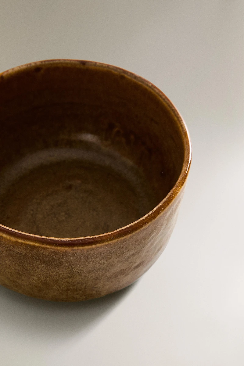 BROWN STONEWARE BOWL