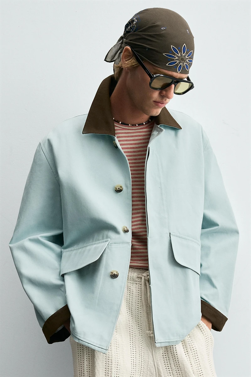 CONTRAST COLLAR JACKET