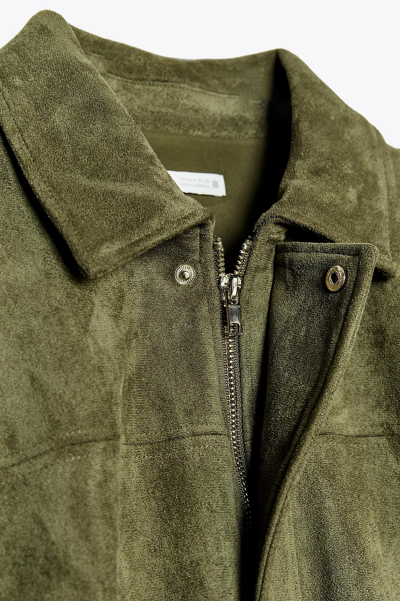 SUEDE EFFECT BOMBER JACKET