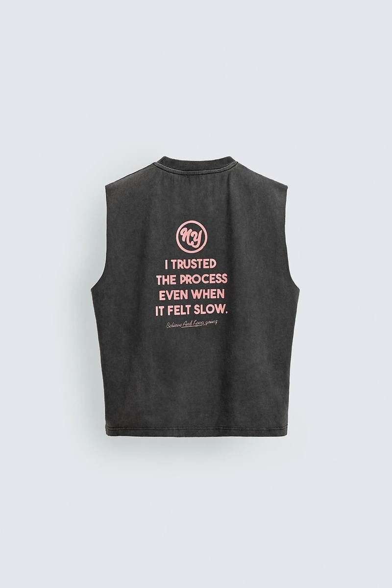 WASHED PRINTED TANK TOP