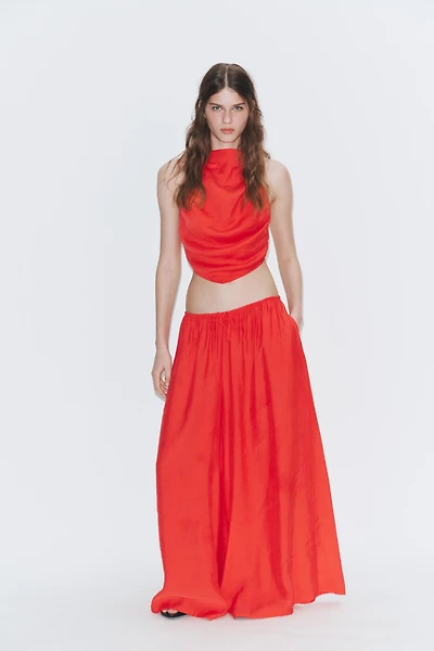 RUCHED HALTER TOP