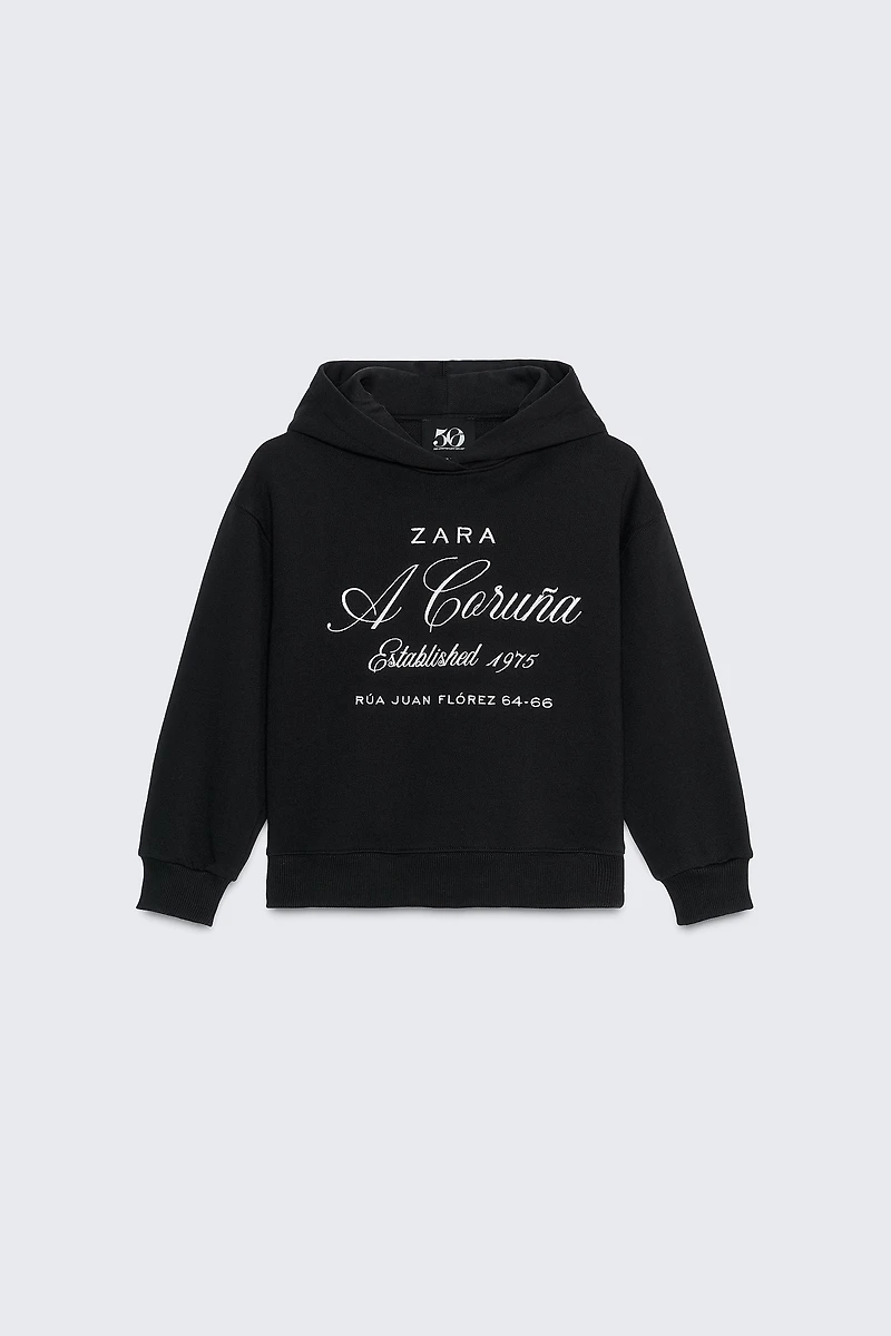 50TH ANNIVERSARY EMBROIDERED TEXT HOODIE