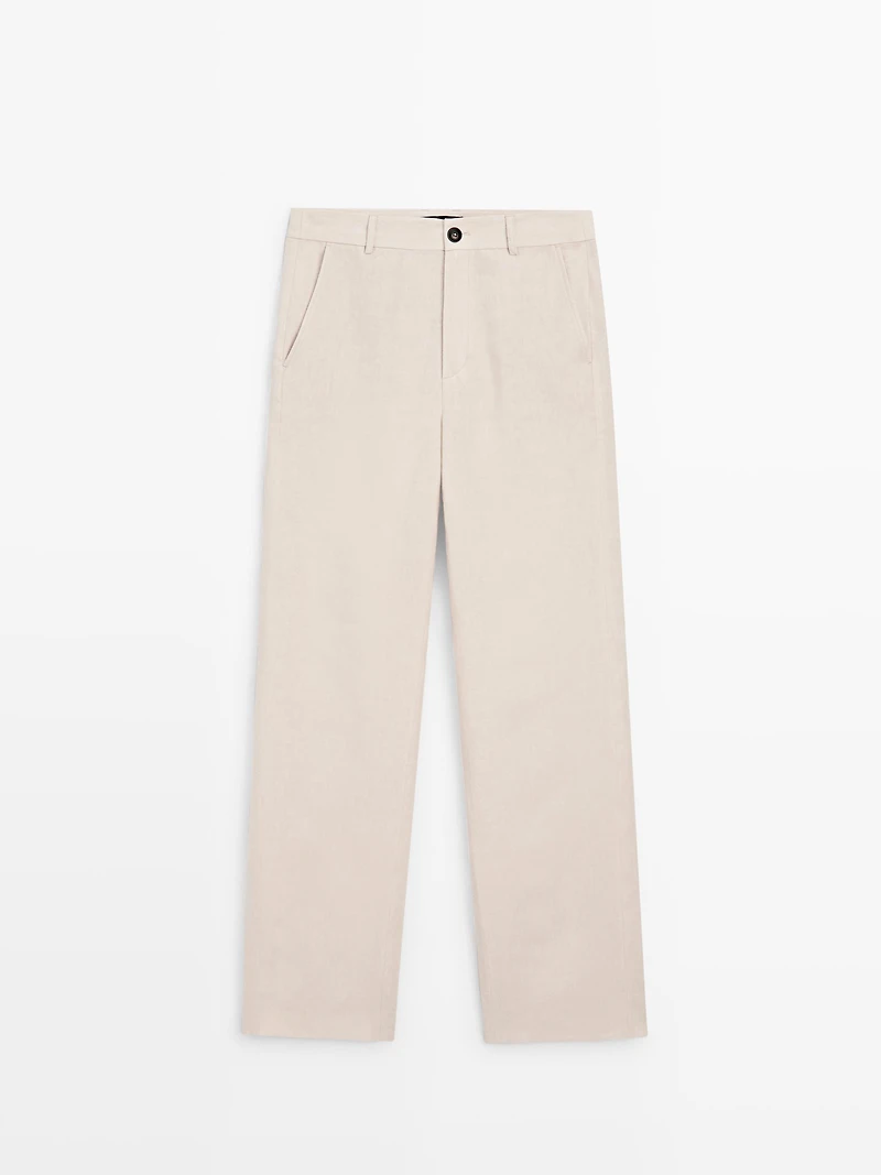 Pantalon relaxed fit 100 % lin