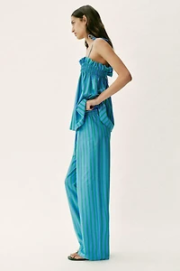 PANTALON PALAZZO À RAYURES