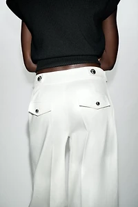 METALLIC BUTTON PANTS