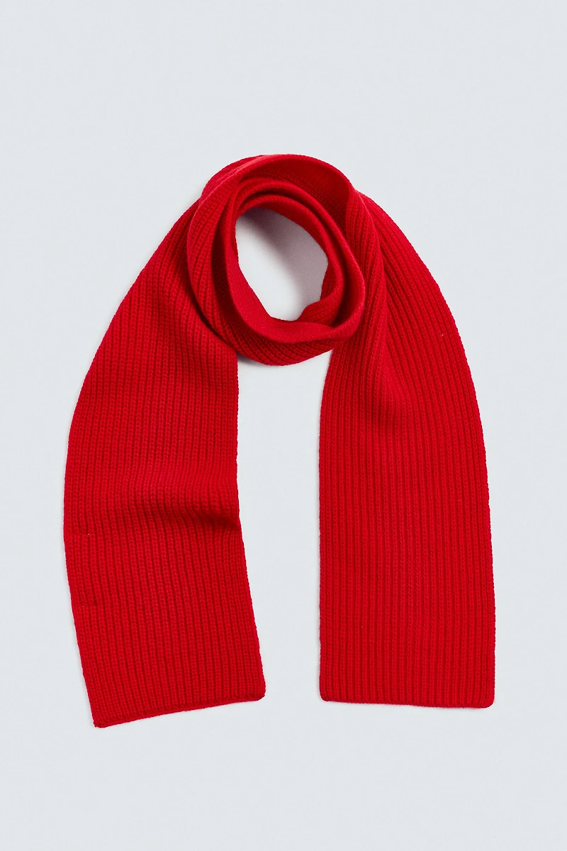 WOOL-CASHMERE KNIT SCARF