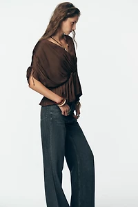 RUCHED SATIN EFFECT BLOUSE