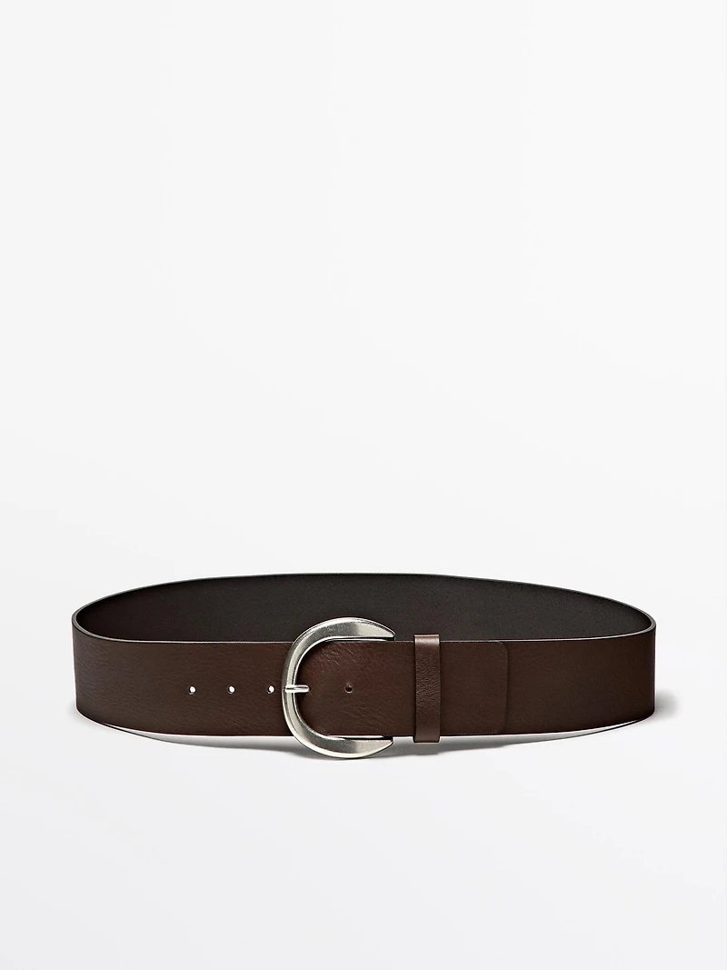 Ceinture large en cuir nappa