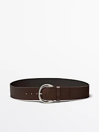 Ceinture large en cuir nappa