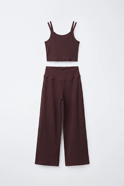 RIBBED TOP AND STRAIGHT PANTS SET