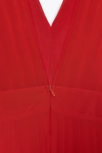 PLEATED MIDI DRESS