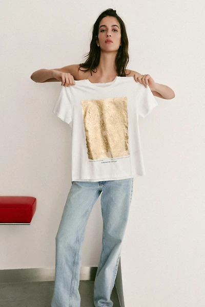 T-SHIRT IMPRIMÉ MÉTALLISÉ