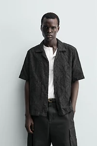 TEXTURED JACQUARD RELAXED FIT SHIRT