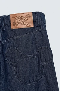 MICKEY SILHOUETTE PATCH WIDE-LEG JEANS HARRY LAMBERT FOR ZARA X DISNEY
