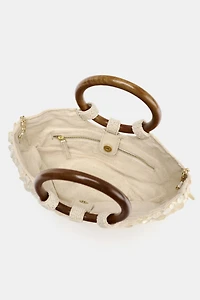 FAUX MOTHER-OF-PEARL APPLIQUÉ BAG