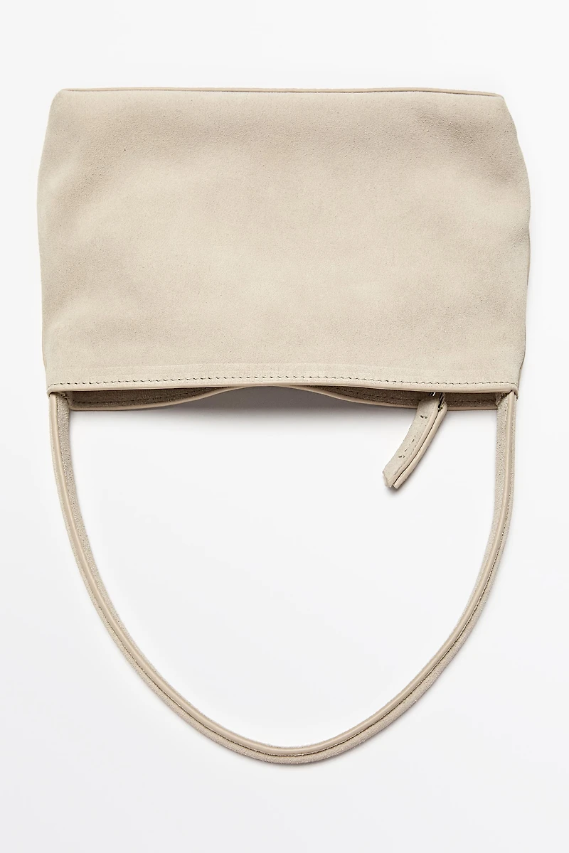 Split suede leather shoulder bag