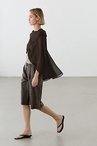 100% mulberry silk crossover cape