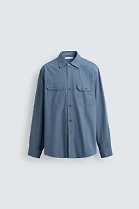 WASHED RELAXED FIT POCKET SHIRT