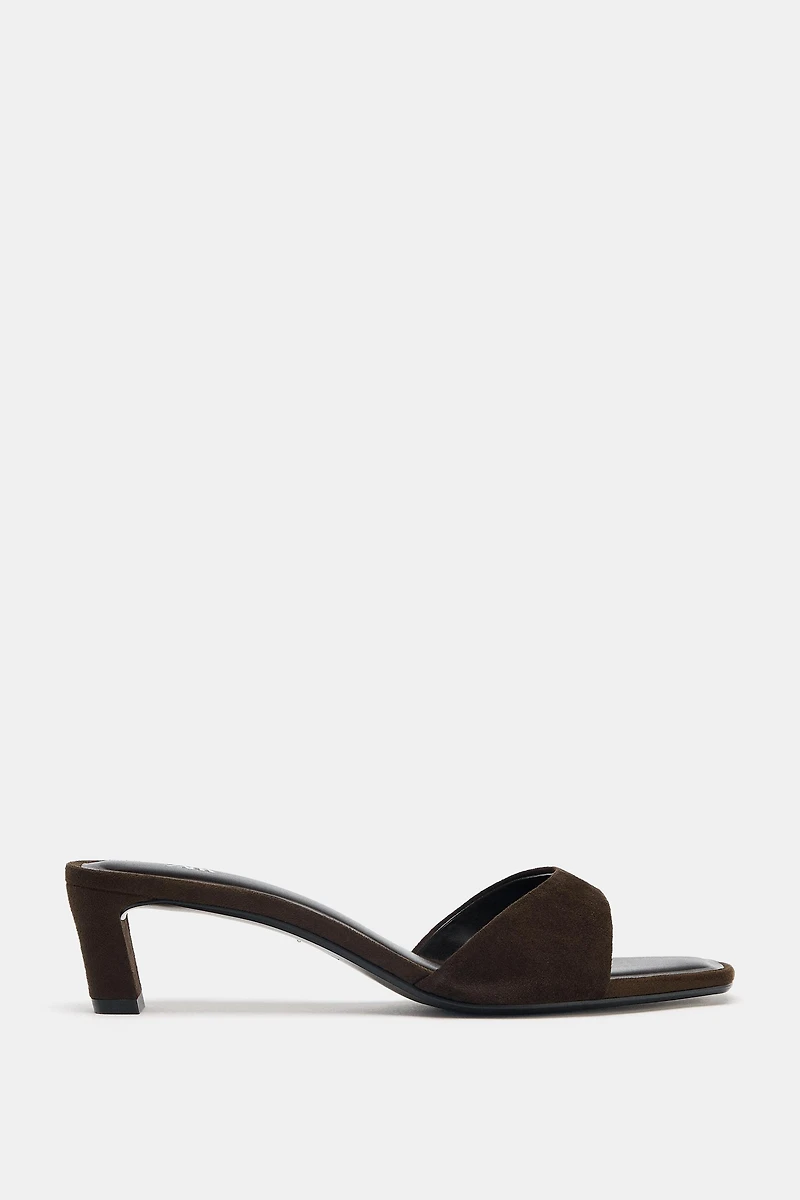 SUEDE HEELED SANDALS