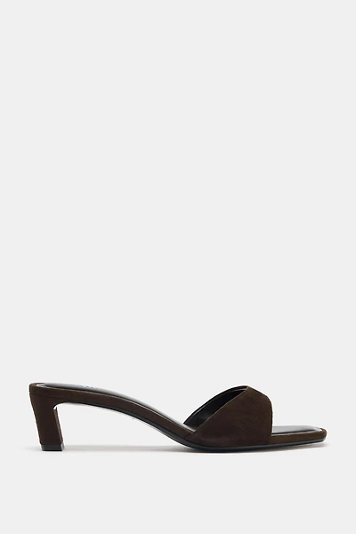 SUEDE HEELED SANDALS