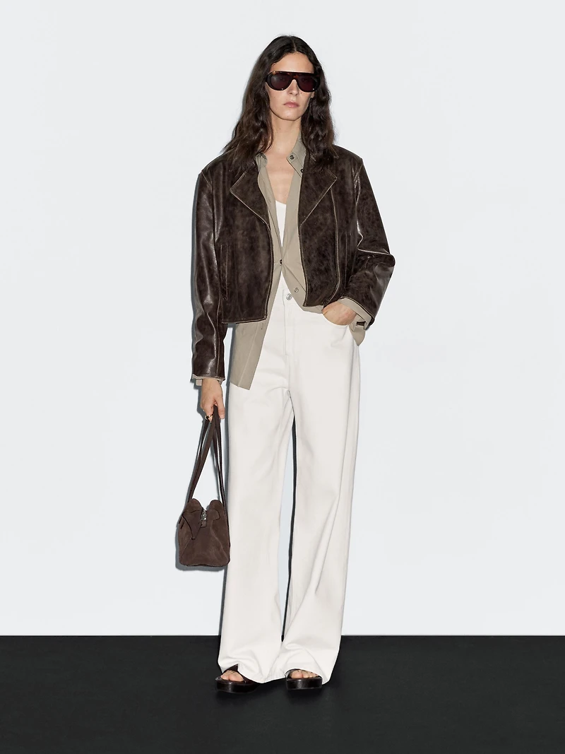 Nappa leather biker jacket