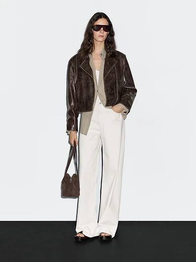 Nappa leather biker jacket