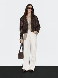 Nappa leather biker jacket