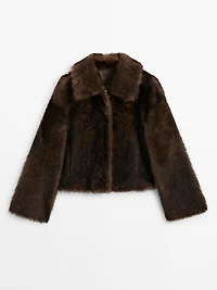 Short natural fur coat