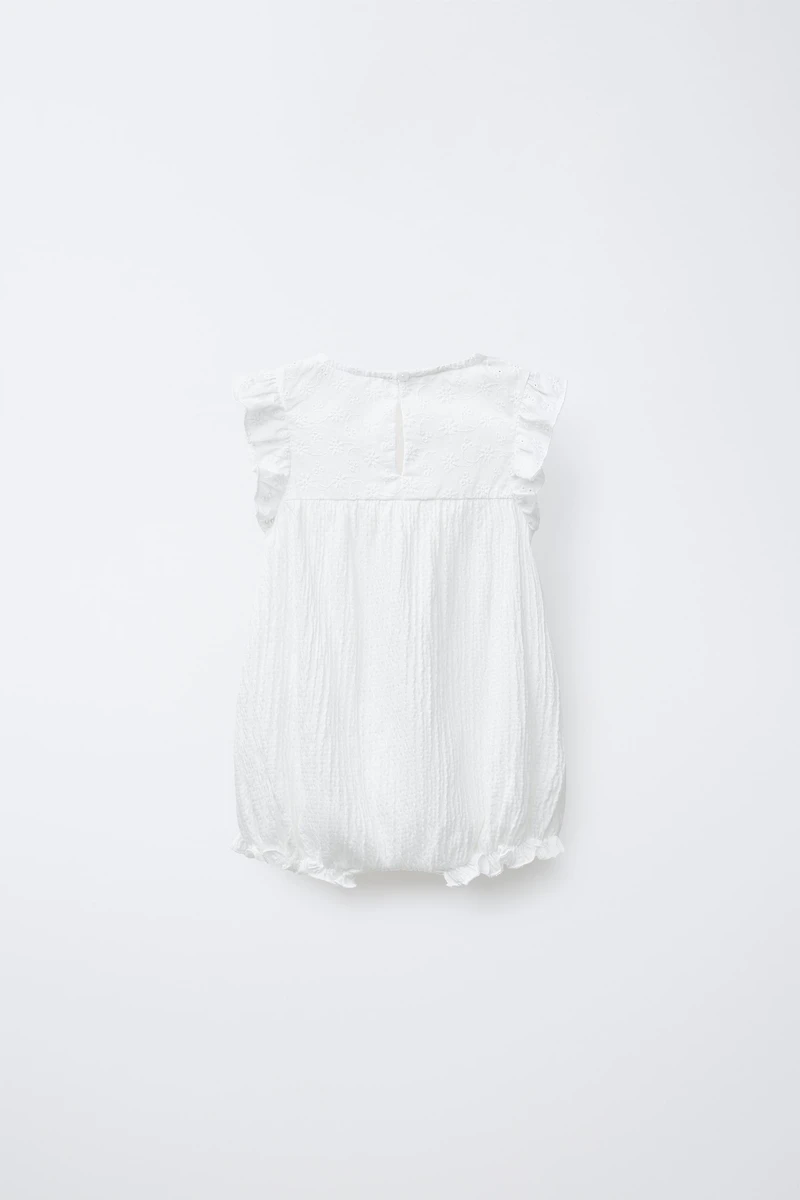 SWISS EMBROIDERED TEXTURED ROMPER